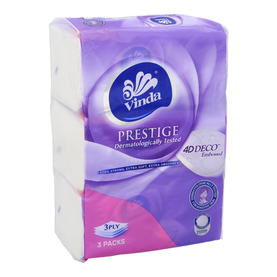 medium (42) VINDA PRESTIGE 4D DECO EMBOSSED FACIAL TISSUE 3X110S M SIZE