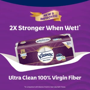 my-11134207-7rasj-m4aj4f856s4ofd Kleenex Ultra Soft Toilet Tissue 3 ply (30 Rolls) Ultra Clean - Strong & Absorbent Bath Tissue Paper Toilet Roll