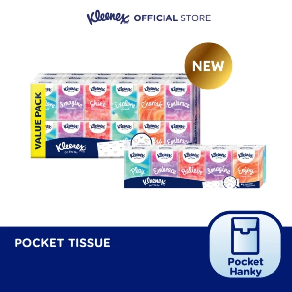 Kleenex Hanky Pack Pocket Tissue 3 Ply